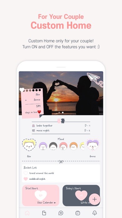 Emulate iPhone app LuvDiary - Couple relationship using MyAndroid