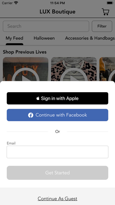 Emulate iPhone app LUX Boutique using MyAndroid