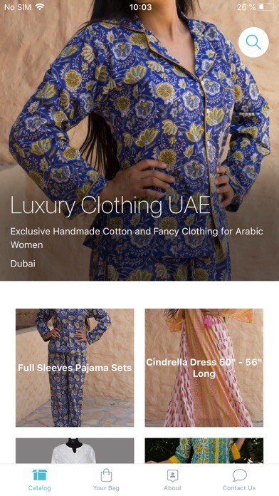 Emulate iPhone app Luxury Clothing UAE using MyAndroid