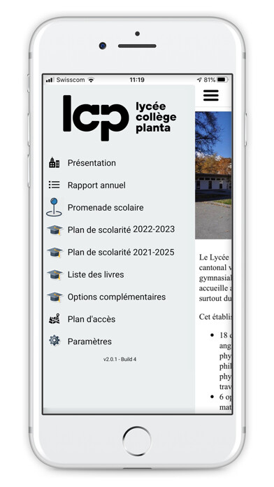 Emulate iPhone app Lycée Collège Planta using MyAndroid Emulate iPhone app Lycée Collège Planta using MyAndroid