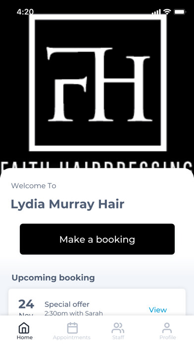 Emulate iPhone app Lydia Murray Hair using MyAndroid
