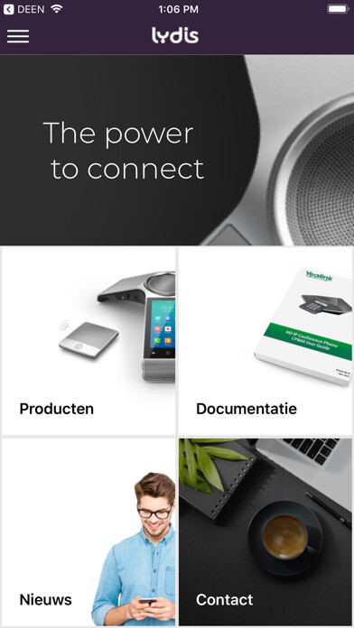 Emulate iPhone app Lydis - IP communicatie expert using MyAndroid