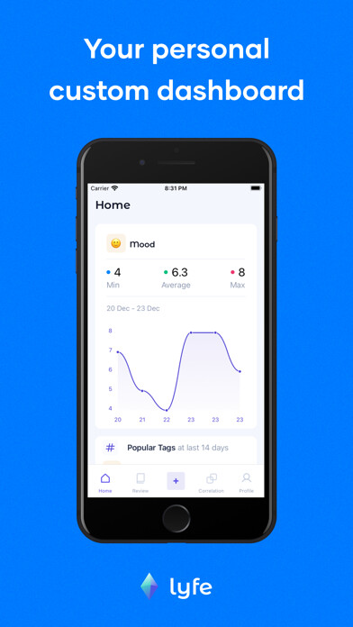 Emulate iPhone app Lyfe - your data buddy using MyAndroid