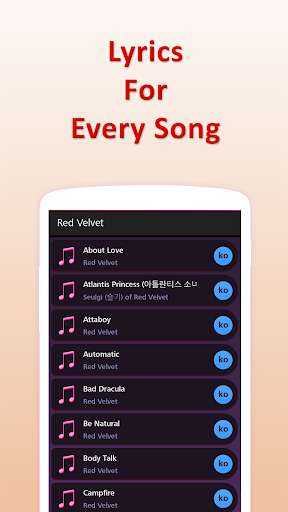 Run android online APK Lyrics for Red Velvet (Offline) from MyAndroid or emulate Lyrics for Red Velvet (Offline) using MyAndroid
