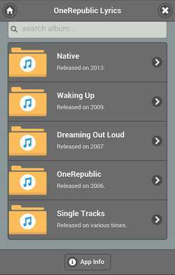 Emulate Android APK Lyrics of OneRepublic