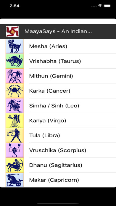 Emulate iPhone app MaayaSays - Horoscope using MyAndroid Emulate iPhone app MaayaSays - Horoscope using MyAndroid