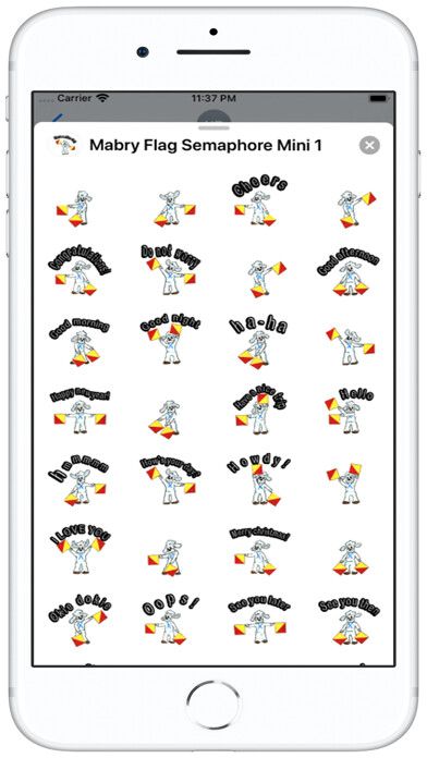 Emulate iPhone app Mabry Flag Semaphore Mini 1 using MyAndroid