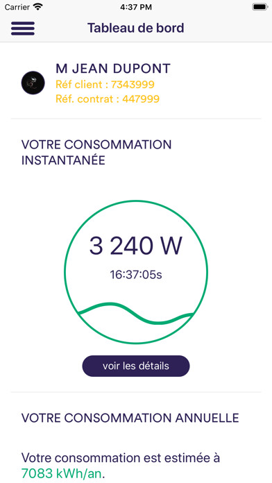 Emulate iPhone app Ma Conso En Direct using MyAndroid