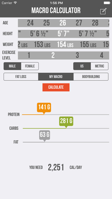 Emulate iPhone app Macro Calculator - Mifflin-St Jeor Formula using MyAndroid Emulate iPhone app Macro Calculator - Mifflin-St Jeor Formula using MyAndroid