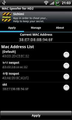 Emulate Android APK MAC Spoofer for HD2 Emulate Android APK MAC Spoofer for HD2