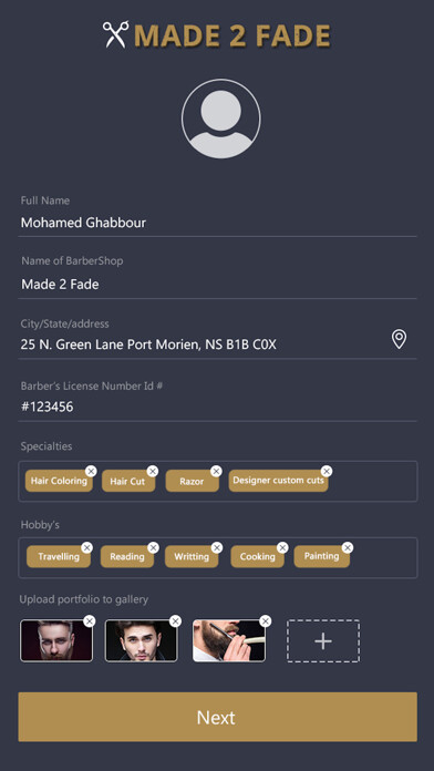 Emulate iPhone app Made2Fade - Barbershop using MyAndroid