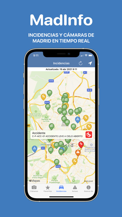Emulate iPhone app MadInfo-Incidences and cameras using MyAndroid