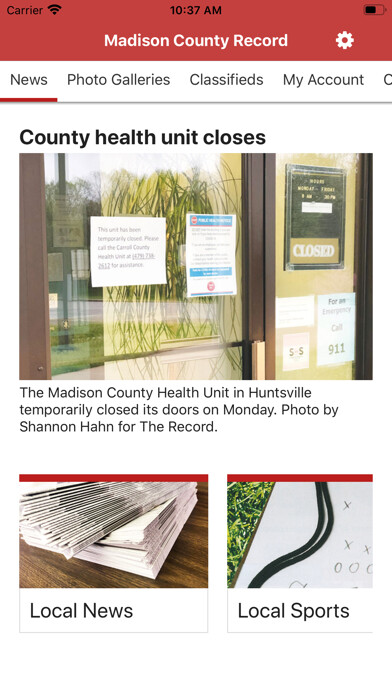 Emulate iPhone app Madison County Record using MyAndroid Emulate iPhone app Madison County Record using MyAndroid