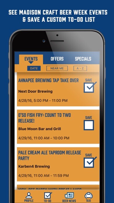 Emulate iPhone app Madison Craft Beer Week using MyAndroid