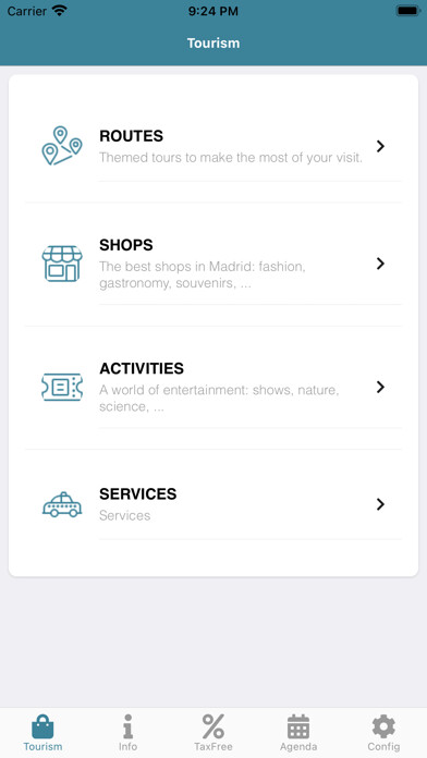 Emulate iPhone app Madrid Shops & TaxFree using MyAndroid