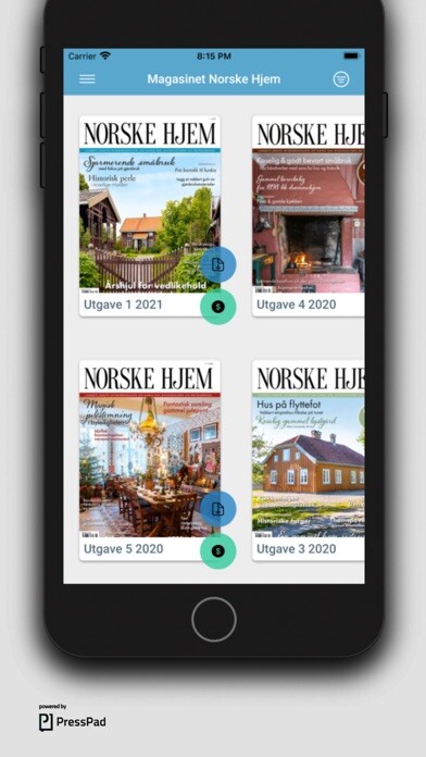 Emulate iPhone app Magasinet Norske Hjem using MyAndroid