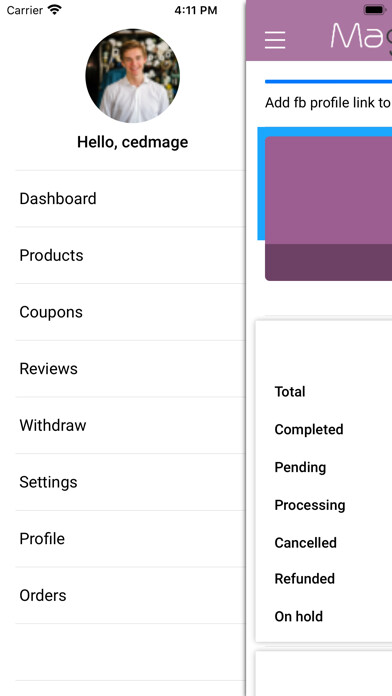 Emulate iPhone app Magenative Woocommerce Seller using MyAndroid