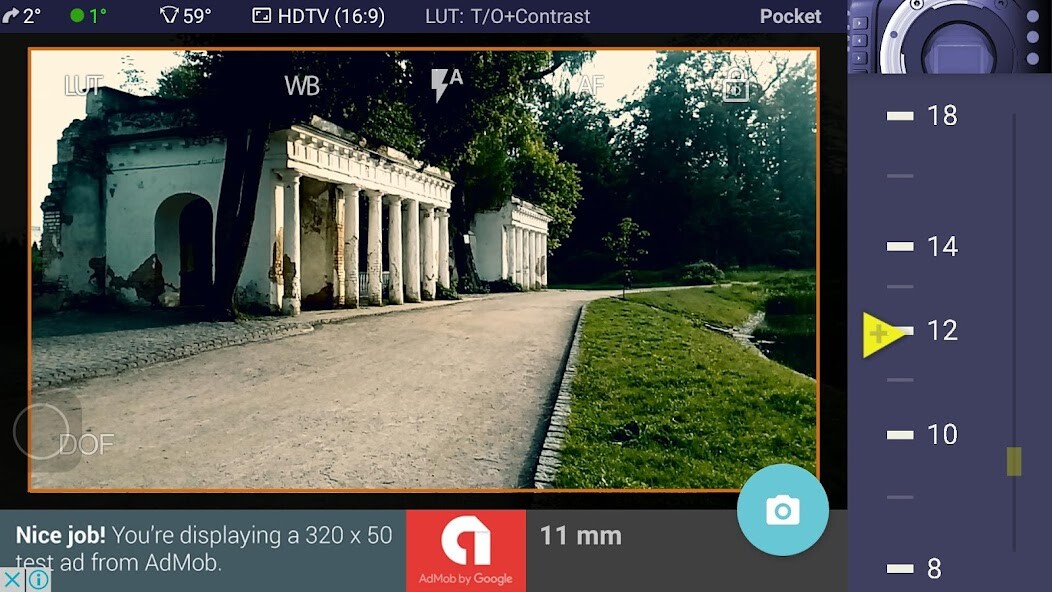 Emulate iPhone app Magic Cinema ViewFinder using MyAndroid