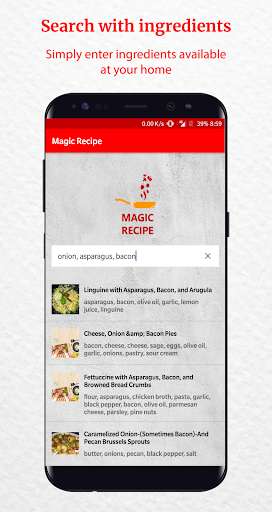 Run android online APK Magic Recipe - Search Dishes, Ingredients from MyAndroid or emulate Magic Recipe - Search Dishes, Ingredients using MyAndroid