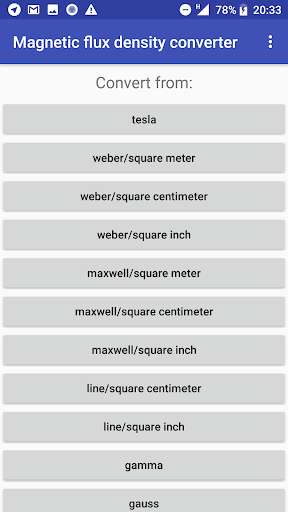 Run android online APK Magnetic flux density converter from MyAndroid or emulate Magnetic flux density converter using MyAndroid Run android online APK Magnetic flux density converter from MyAndroid or emulate Magnetic flux density converter using MyAndroid