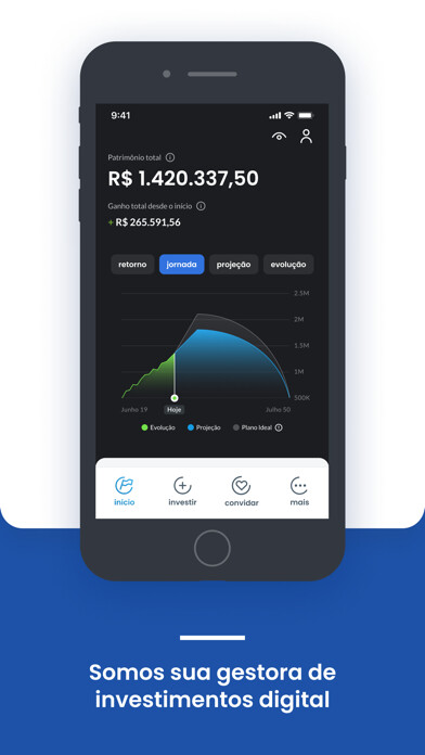 Emulate iPhone app Magnetis Investimentos using MyAndroid