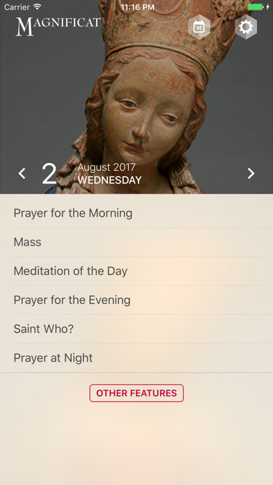 Emulate iPhone app Magnificat English Edition using MyAndroid