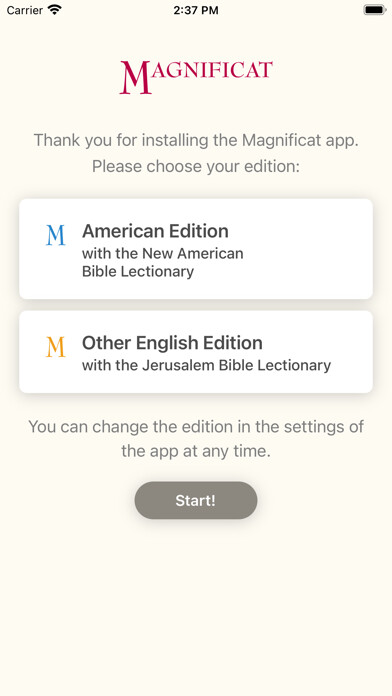 Emulate iPhone app Magnificat English Editions using MyAndroid