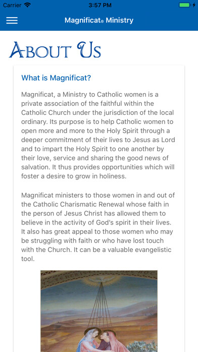 Emulate iPhone app Magnificat Ministry using MyAndroid