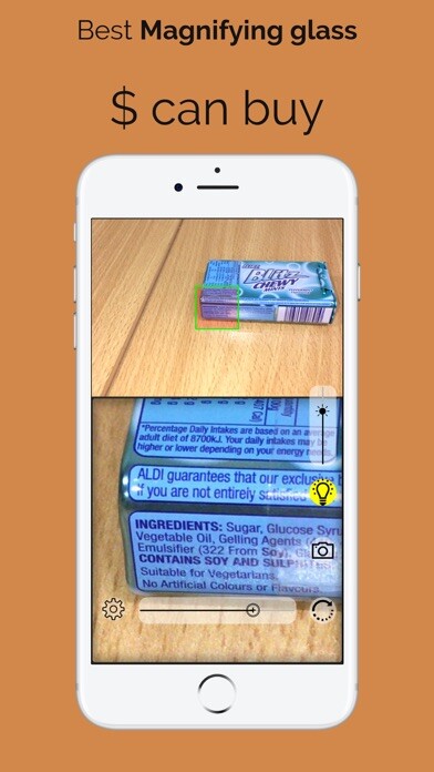 Emulate iPhone app Magnifying glass HD using MyAndroid