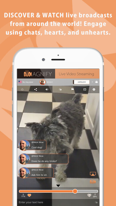 Emulate iPhone app MAGNIFY - Live Video Streaming using MyAndroid Emulate iPhone app MAGNIFY - Live Video Streaming using MyAndroid