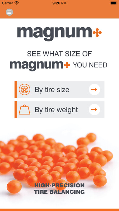 Emulate iPhone app Magnum+ Tire Balancing using MyAndroid