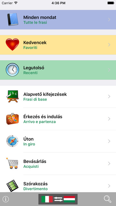 Emulate iPhone app Magyar / Olasz kifejezéstár - Italian / Hungarian phrasebook - Multiphrasebook using MyAndroid Emulate iPhone app Magyar / Olasz kifejezéstár - Italian / Hungarian phrasebook - Multiphrasebook using MyAndroid