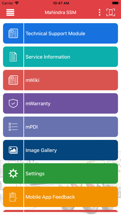 Emulate iPhone app Mahindra Service Modules using MyAndroid