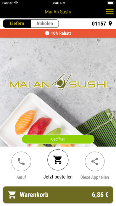 Emulate iPhone app Mai An Sushi using MyAndroid Emulate iPhone app Mai An Sushi using MyAndroid