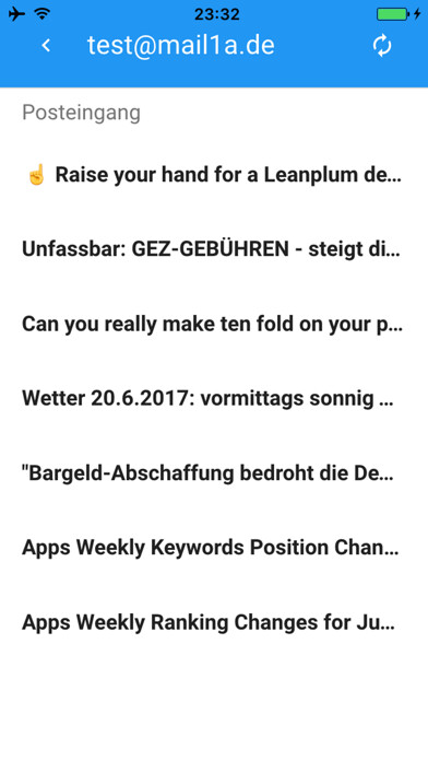 Emulate iPhone app Mail1A Wegwerf Mail using MyAndroid Emulate iPhone app Mail1A Wegwerf Mail using MyAndroid