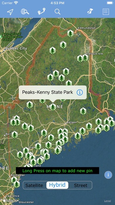 Emulate iPhone app Maine State Parks map! using MyAndroid Emulate iPhone app Maine State Parks map! using MyAndroid
