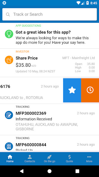 Emulate iPhone app Mainfreight using MyAndroid Emulate iPhone app Mainfreight using MyAndroid