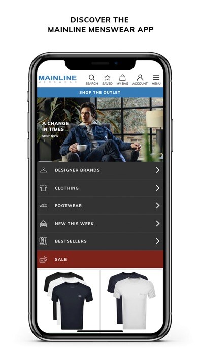 Emulate iPhone app Mainline Menswear using MyAndroid