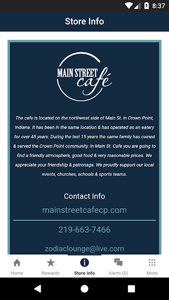 Run android online APK Main St. Cafe Rewards from MyAndroid or emulate Main St. Cafe Rewards using MyAndroid Run android online APK Main St. Cafe Rewards from MyAndroid or emulate Main St. Cafe Rewards using MyAndroid