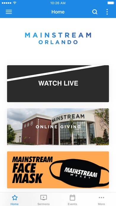 Emulate iPhone app Mainstream Orlando using MyAndroid Emulate iPhone app Mainstream Orlando using MyAndroid