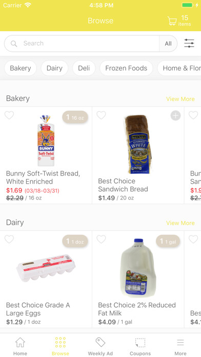 Emulate iPhone app Main Street Market using MyAndroid