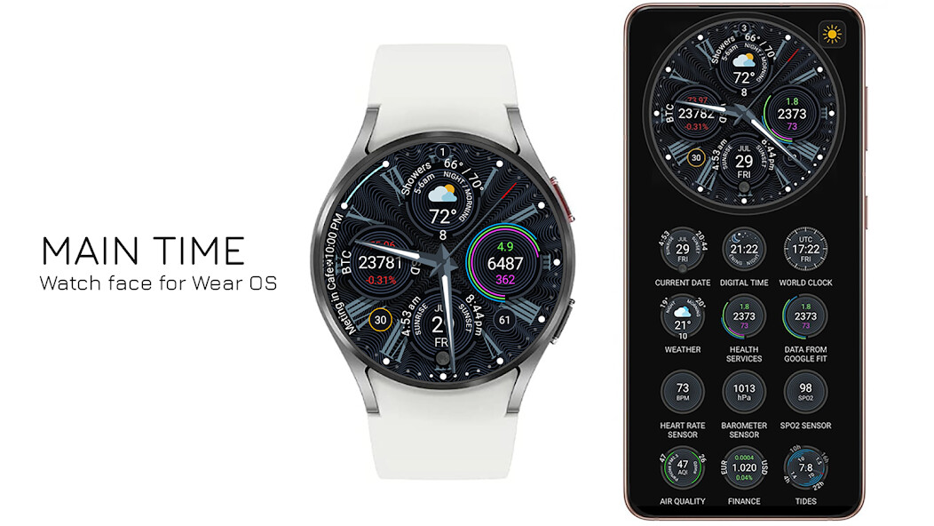 Run android online APK Main Time watch face from MyAndroid or emulate Main Time watch face using MyAndroid