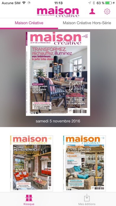 Emulate iPhone app Maison Créative Magazine using MyAndroid