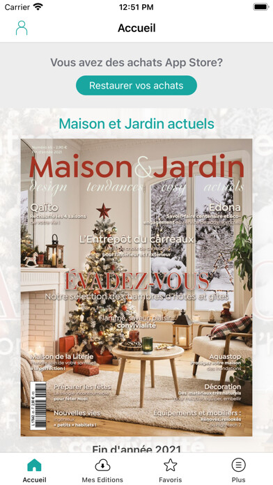 Emulate iPhone app Maison et Jardin actuels using MyAndroid