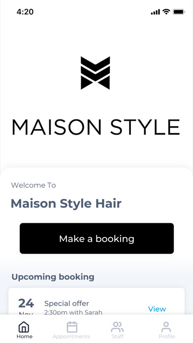 Emulate iPhone app Maison Style Hair using MyAndroid