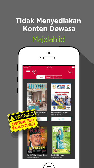 Emulate iPhone app Majalah Indonesia using MyAndroid