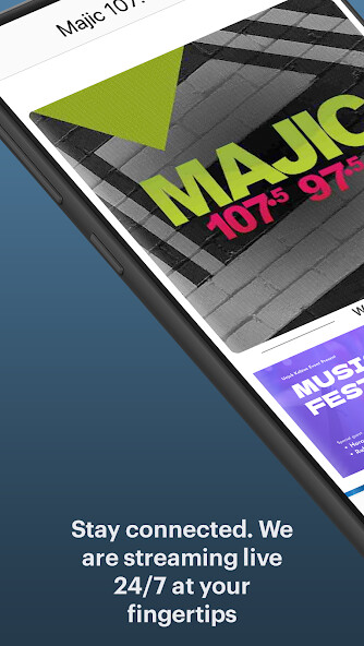 Emulate iPhone app Majic 107.5 / 97.5 using MyAndroid