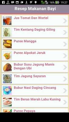 Emulate Android APK Makanan Bayi Sehat