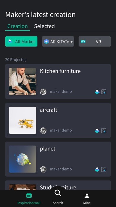 Emulate iPhone app MAKAR - ARVR創作平台 using MyAndroid Emulate iPhone app MAKAR - ARVR創作平台 using MyAndroid