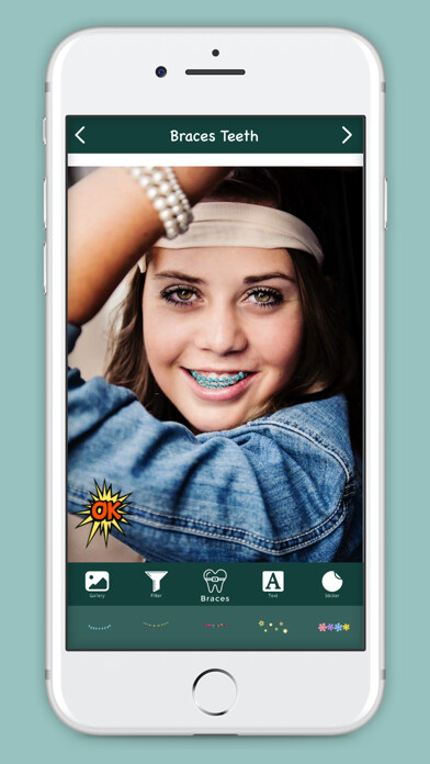 Emulate iPhone app Make Me : Braces Teeth using MyAndroid